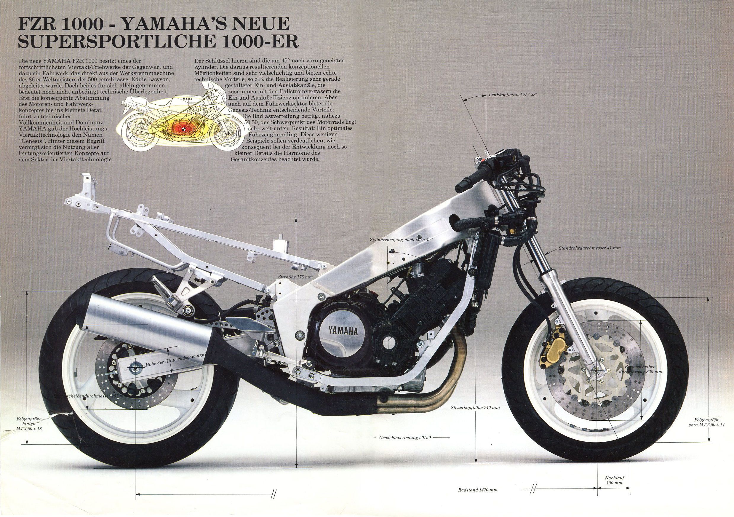 1987 Yamaha FZR 1000 brochure